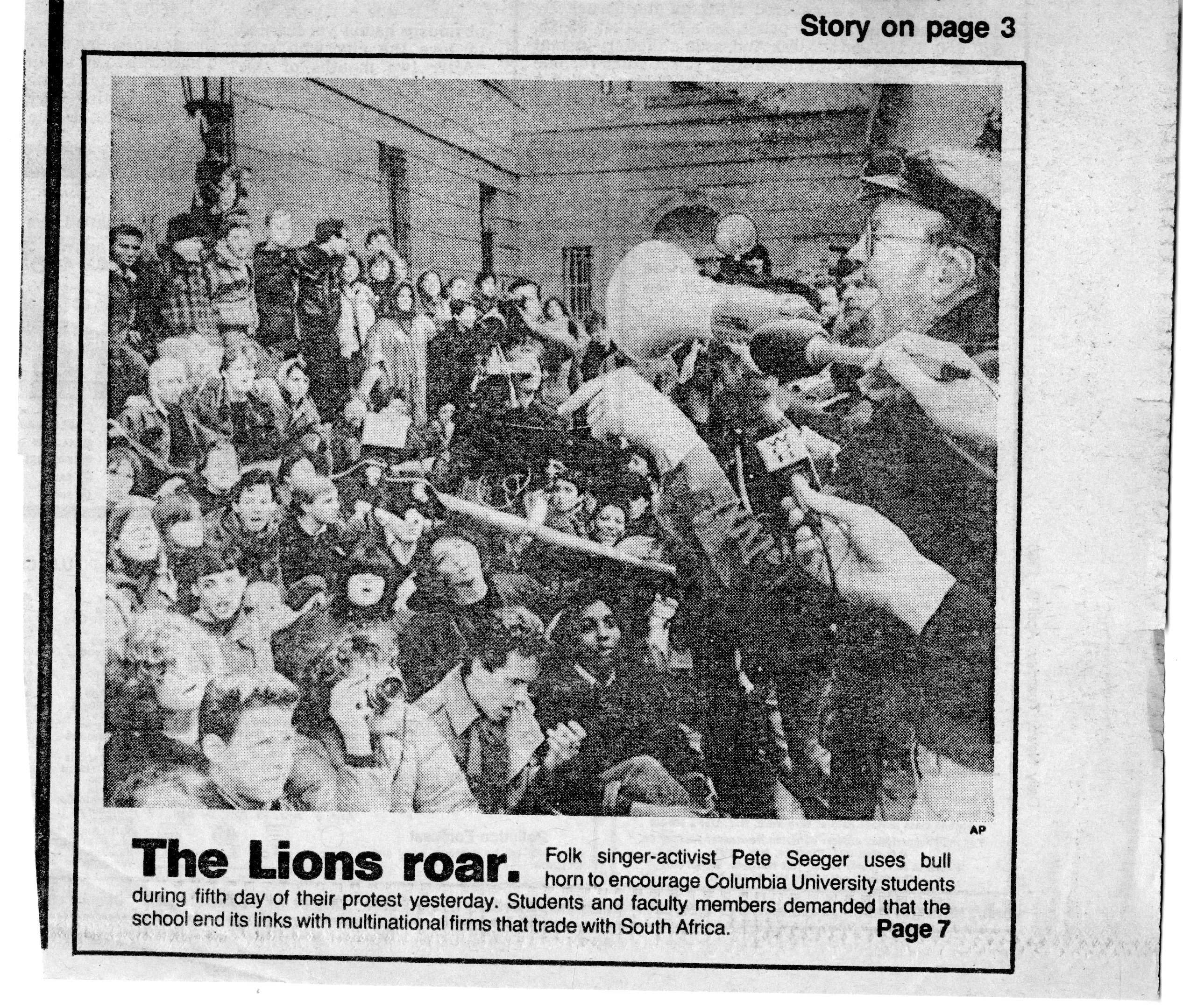 News clipping, April 9, 1985